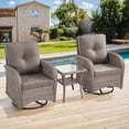 thumbnail image 1 of Giantfurnni 3PCS Patio Wicker Furniture Set Outdoor Rattan Swivel Rocking Chairs with Side Table Outdoor Glider Rocker Bistro Set with Cushions, 1 of 10