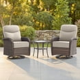 thumbnail image 1 of Giantfurnni Luxury 3 Pieces Patio Furniture Set Wicker Outdoor High Back Swivel Rocker Glider Chairs Set of 2 with Side Table and 6 Inch Cushions, 1 of 10