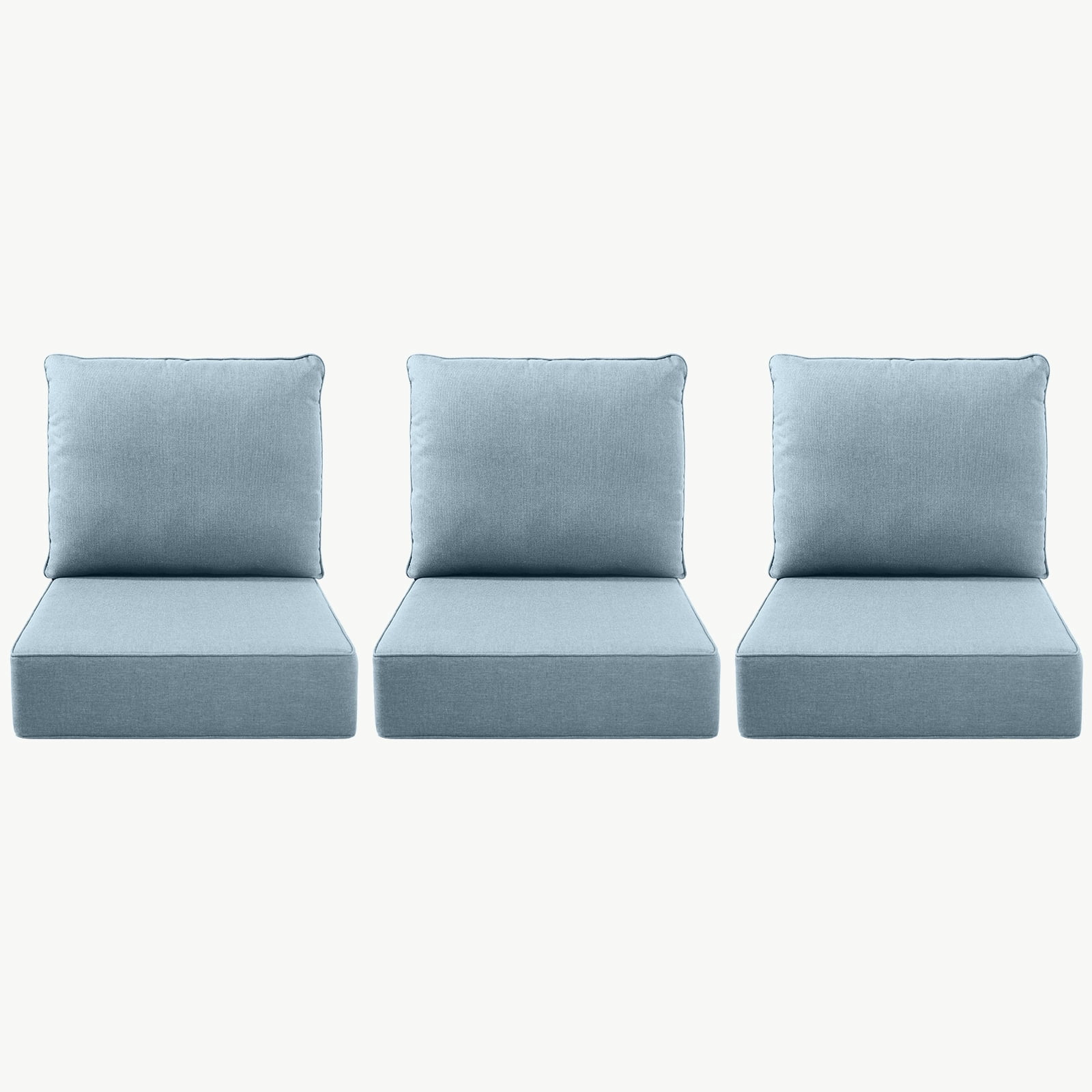 Giantfurnni Luxury Outdoor Deep Seat Cushion 22 X 24 X 6 inch Replacement Cushions for Patio Furniture, Baby Blue