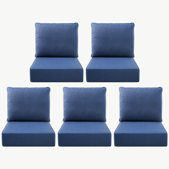 Giantfurnni Luxury Outdoor Deep Seat Cushion 22 X 24 X 6 inch Replacement Cushions for Patio Furniture, Blue