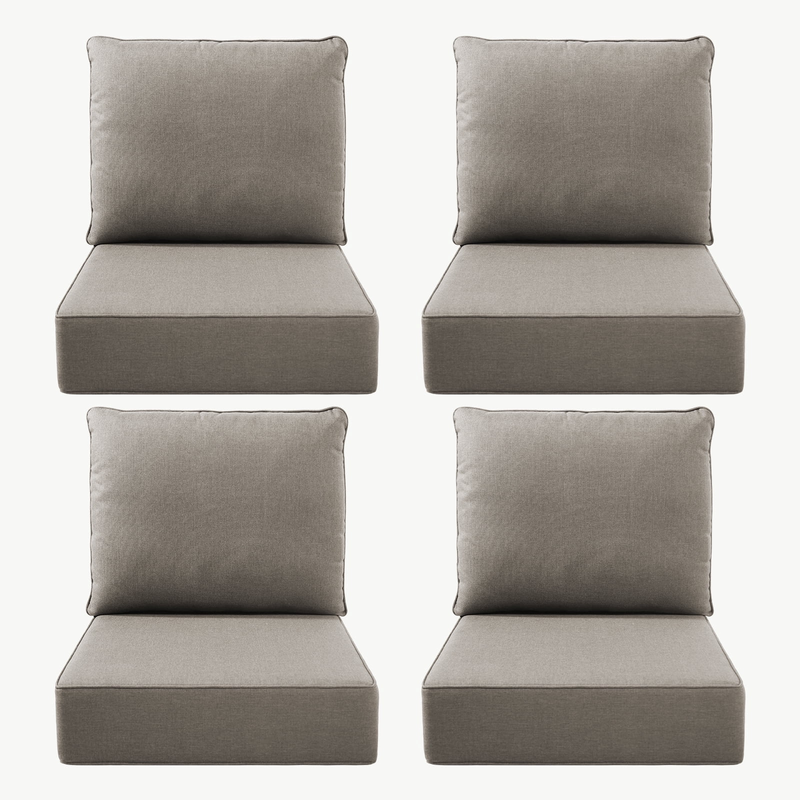 Giantfurnni Luxury Outdoor Deep Seat Cushion 22 X 24 X 6 inch Replacement Cushions for Patio Furniture, Dark Grey