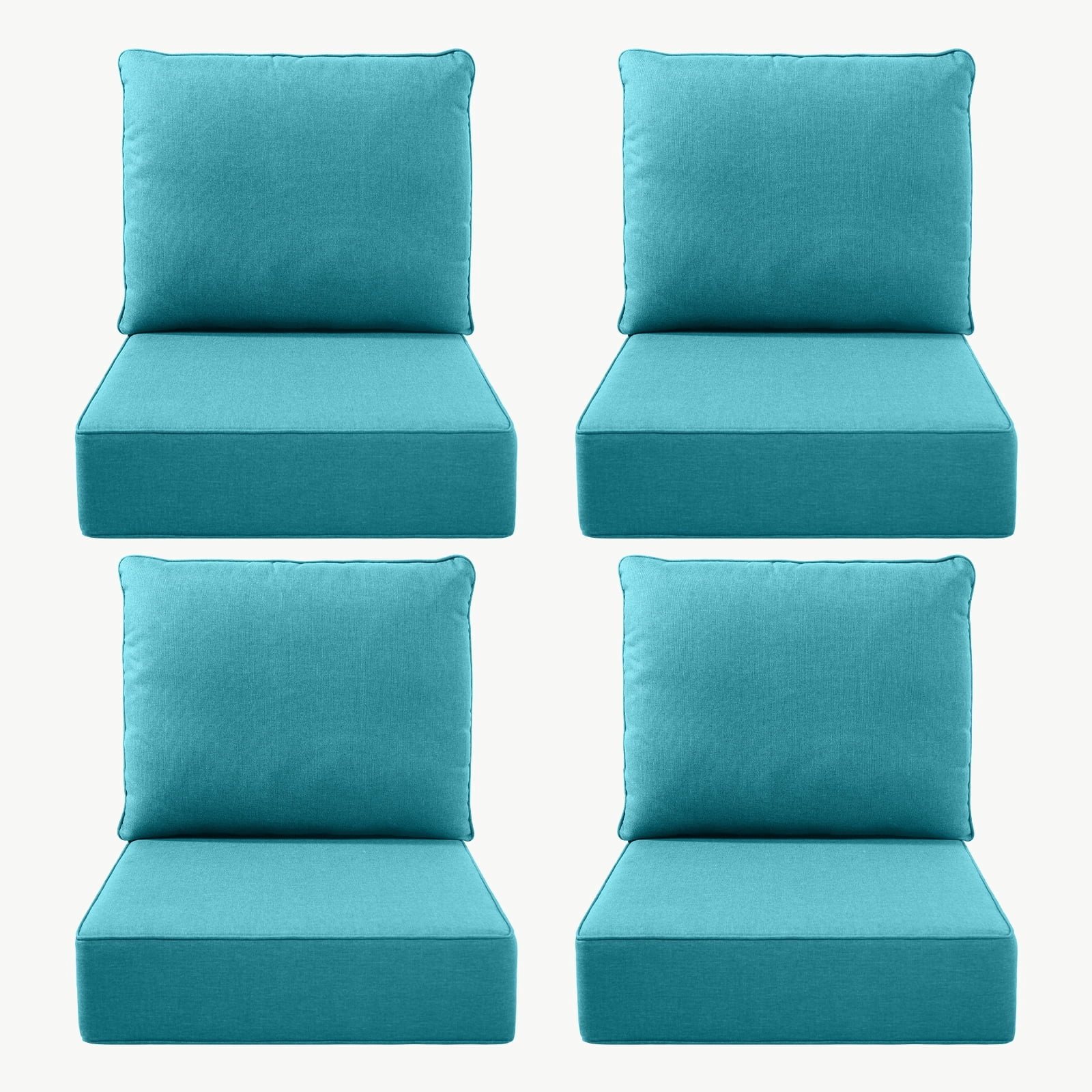 Giantfurnni Luxury Outdoor Deep Seat Cushion 22 X 24 X 6 inch Replacement Cushions for Patio Furniture, Lake Blue