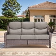 thumbnail image 1 of Giantfurnni Luxury Outdoor Furniture High Back Patio Sofa, Oversized 3-Seater Couch with 6'' Thick Cushions, Ideal for Porch, Poolside, Deck, Yard, Grey Wicker Grey Cushions, 1 of 7