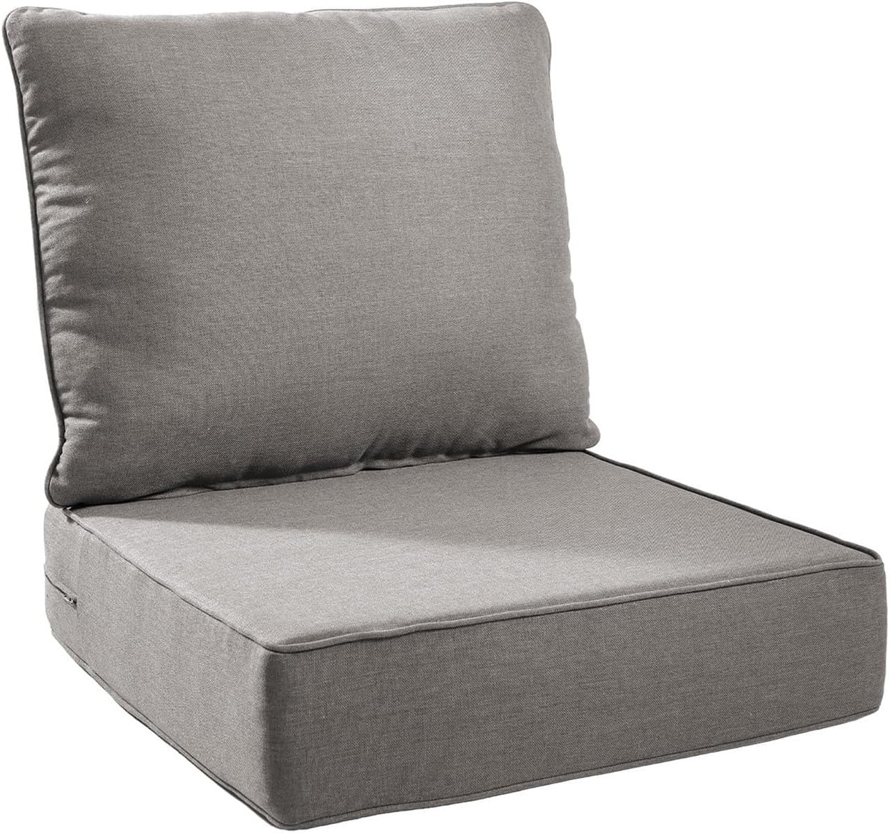 Giantfurnni Outdoor Deep Seat Cushion 24 X 24 X 6 Inch, Pack of 1, Patio Furniture Cushions with 6 Inch Foam Waterproof & Fade Resistant Perfect for Wicker Chair, Sofa, Couch, Gray