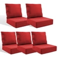 thumbnail image 1 of Giantfurnni Outdoor Deep Seat Cushion 24 X 24 X 6 inch for Patio Furniture, Water Resistant & Fade Resistant Outdoor Seating Cushions, Red, 5 Sets, 1 of 9