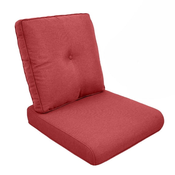 Giantfurnni Outdoor Patio Deep Cushion,25''×22''Waterproof Fade Resistant Seat & Back Cushion,for Chair Sofa Couch,Patio Poolside Porch,Red