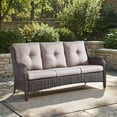 thumbnail image 1 of Giantfurnni Outdoor Wicker 3-Seater Deep Seat Rattan Sofa with Removable Cushion, Patio, Balcony, Deck Furniture, 1 of 9