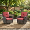 thumbnail image 1 of Giantfurnni Patio Furniture Wicker Swivel Rocking Glider Chair High Back Outdoor Rattan Rocker Set of 2 for Porch Backyard, 1 of 9