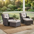 thumbnail image 1 of Giantfurnni Wicker Outdoor Furniture Patio Swivel Rocker Glider Chairs with Ottomans Set for Porch Balcony Deck Yard, 1 of 9