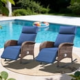 thumbnail image 1 of Giantfurnni Wicker Outdoor Lounge Chair Patio Zero Gravity Rocking Recliner Chair Set of 2 with Adjustable Backrest & Footrest for Pool Deck, 1 of 9