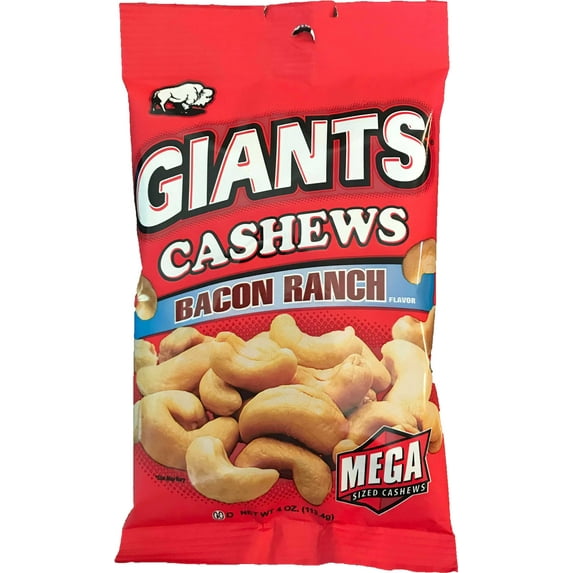 Giants Bacon Ranch Flavor Cashews, 4 Ounce -- 8 per case.