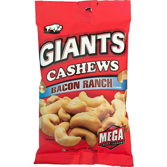 Giants Bacon Ranch Flavor Cashews, 4 Ounce -- 8 per case.