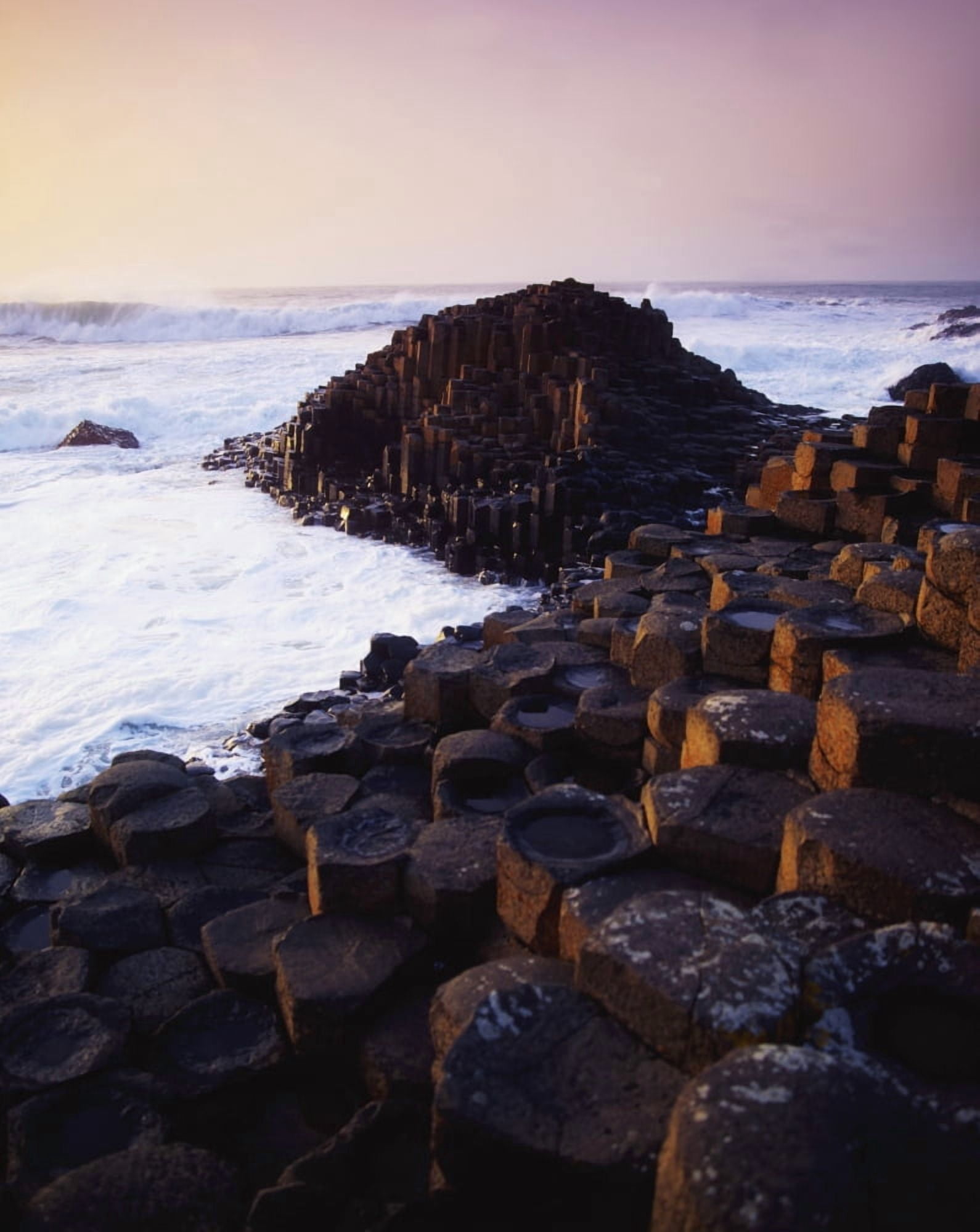 Giants Causeway Co Antrim Ireland Area Designated A Unesco World Heritage Site With Basalt Columns Canvas Art - The Irish Image Collection Design Pics (13 x 17)