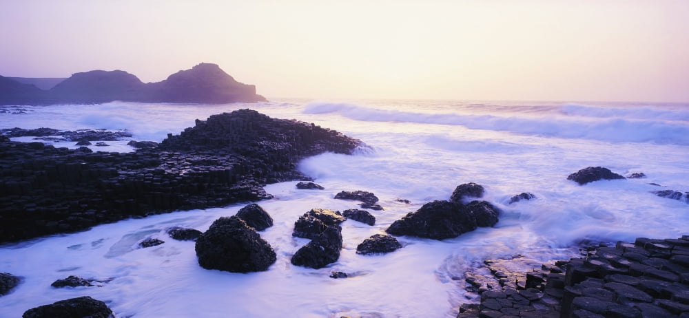 Giants Causeway Co Antrim Ireland Area Designated A Unesco World Heritage Site With Basalt Columns Canvas Art - The Irish Image Collection Design Pics (29 x 13)