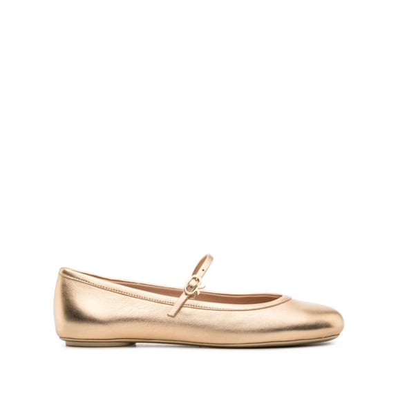 Gianvito Rossi Female Mekong Gold Nappa Leather Carla Ballerina Gold Sizes IT 34-50 2/3