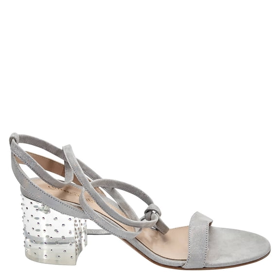 Gianvito Rossi Ladies Grey 60 Suede Sandal, Brand Size 37 (US Size 7)