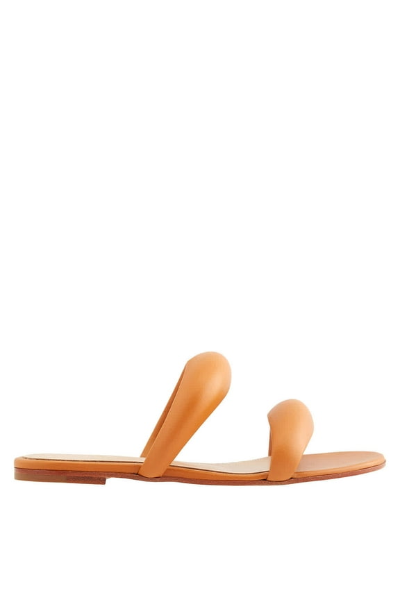 Ladies Sienna Nappa Double Strap Flat Sandals, Brand Size 35 ( US Size 5 )