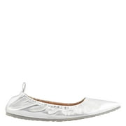 Gianvito Rossi Ladies Silver Alina Ballerina Nappa Flats, Brand Size 40 ( US Size 10 )