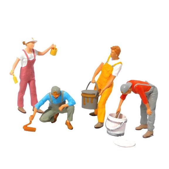 Giaone 1:64 Scale Miniature Resin Painter Figurine Set For Home Decors And Model Display Ideal For Architectural Models