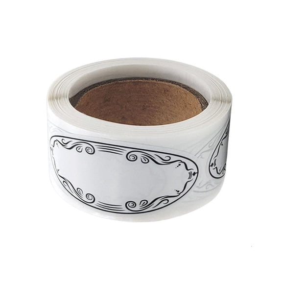 Giaone 1 Roll Ellipsoidal Paper Labels Smooth Writing Face Kitchen Store Organization Tool