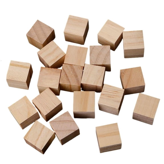 Giaone 10/25/25mm Wooden Square Blocks Mini Cubes Embellishment for Woodwork Craft DIY