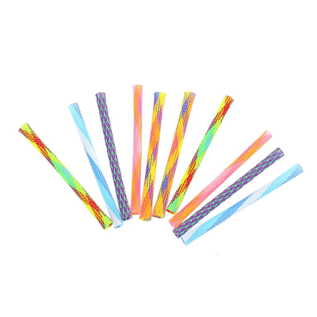 Giaone 10 Pack Kitten Colorful Spring Tube Toy Fun Pet Interactive Toys ...