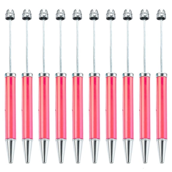 Giaone 10 Pcs/Set Beadable Ballpoint Pen 1.0mm Multicolor Bead Pen Black Ink Pen