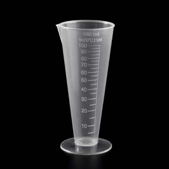 Giaone 100ml Graduated Clear Plastic Triangular Measuring Cup Laboratory Kitchen Supp