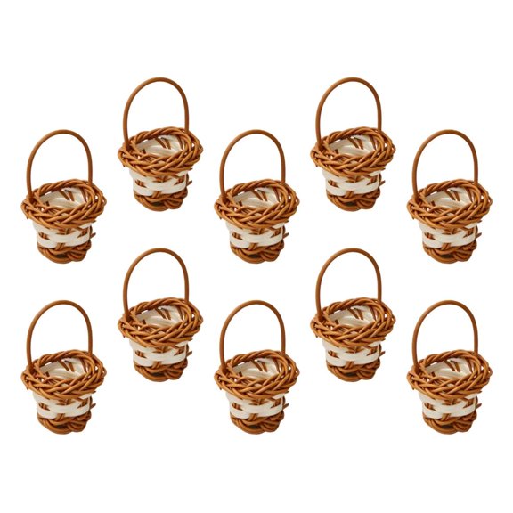 Giaone 10PCS/Pack Decorative Miniature Baskets User Friendly Handheld Basket Suitable for Home and Event Decors