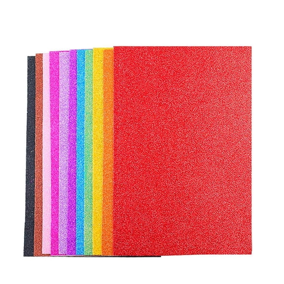 Giaone 10Pcs Colorful Glittering Adhesive Foam Paper 2mm Thickness for Kid Art Craft