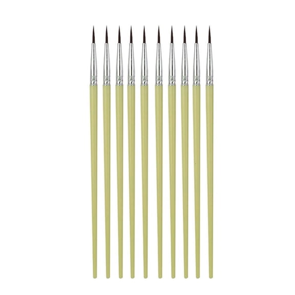 Giaone 10Pcs Nylon Hair Brush for Acrylic, Watercolor, Gouache, Face Nail Art Painting
