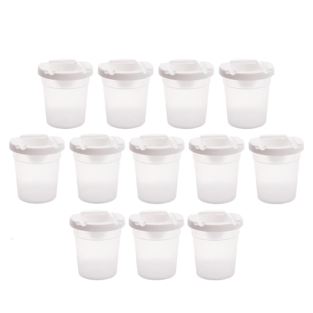Giaone 12/24Pcs Reusable Plastic Paintbrush Cleaning Cup for Children Art Painting