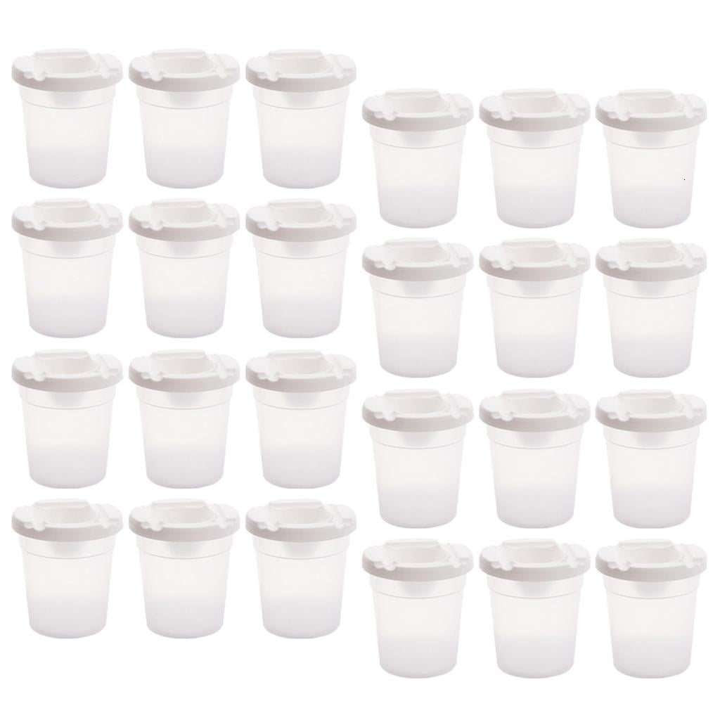 Giaone 12/24Pcs Reusable Plastic Paintbrush Cleaning Cup for Children Art Painting