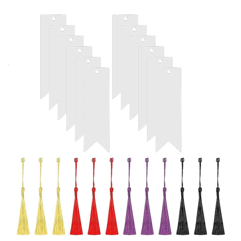 Giaone 12 Pcs Rectangular Acrylic Bookmarks Aesthetic Bookmarks Blank ...