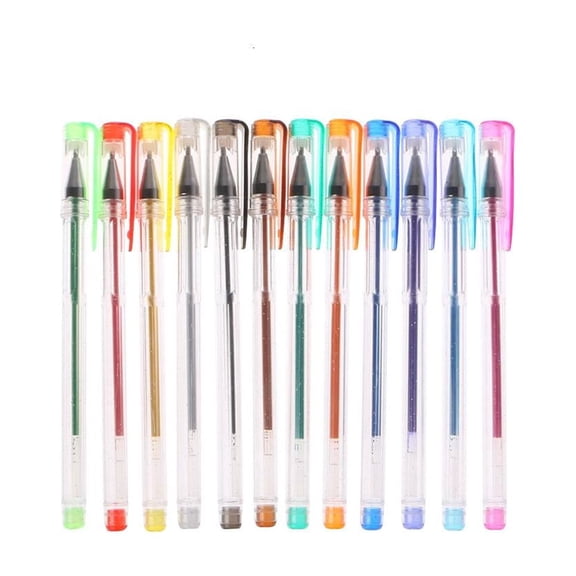 Giaone 1Pc 0.5mm Luminous Flash Colour Party Neon Clip Gel Ink Pen Writing Ballpoint Of