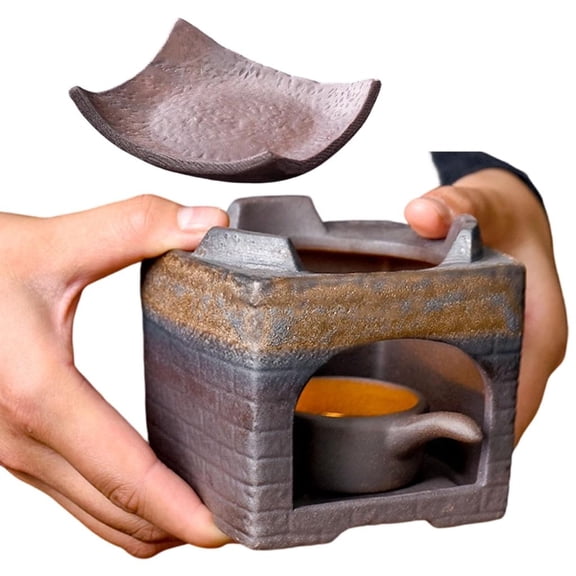 Giaone 1Set Ceramic Tea Stove Ceramic Tealight Holder Aromatherapys Essential Oil Burners for Home Bedroom Decors