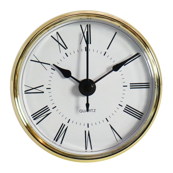 Giaone 2.76 Inch/ 70 mm Round Quartz Clock Insert Golden Trim Roman Numeral for Home