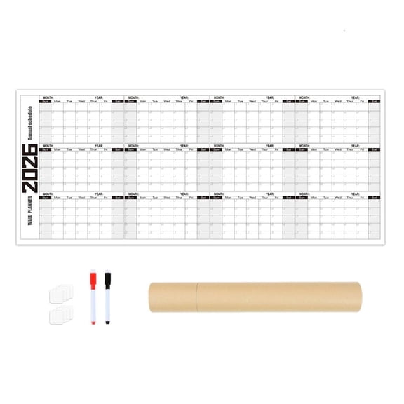 Giaone 2026 Erasable Wall Mounted Yearly Planner Calendar Undated For Office Home