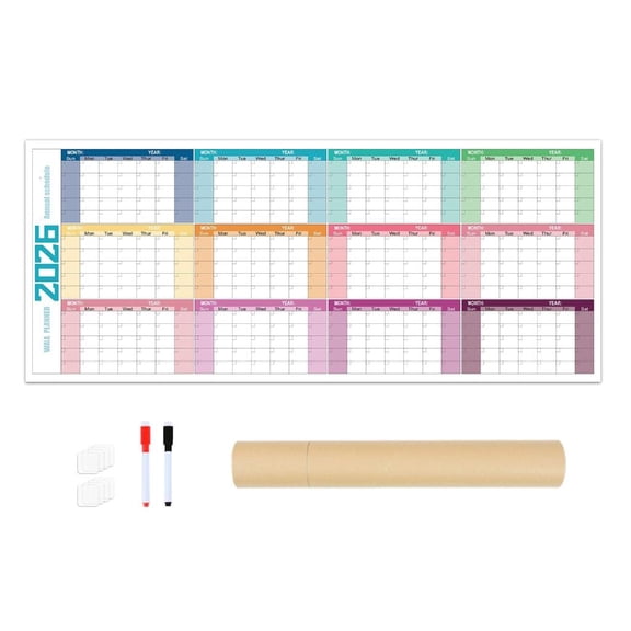 Giaone 2026 Erasable Wall Mounted Yearly Planner Calendar Undated For Office Home