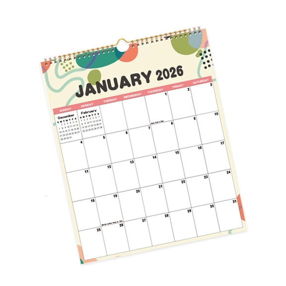 Giaone 2026 Wall Mount Paper Calendar Runs from January to December For Home