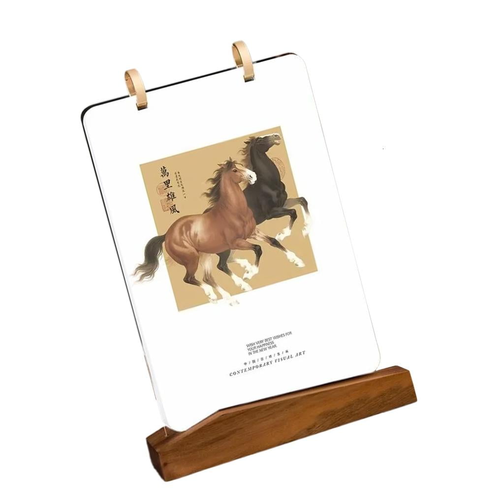 Giaone 2026 Year of Horse Calendar 2026 Desktop Monthly Flipping Calendar for Home