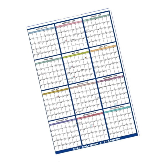 Giaone 2026 Yearly Calendar Wall Planner 59x88cm Erasable Full Year Calendar Dated