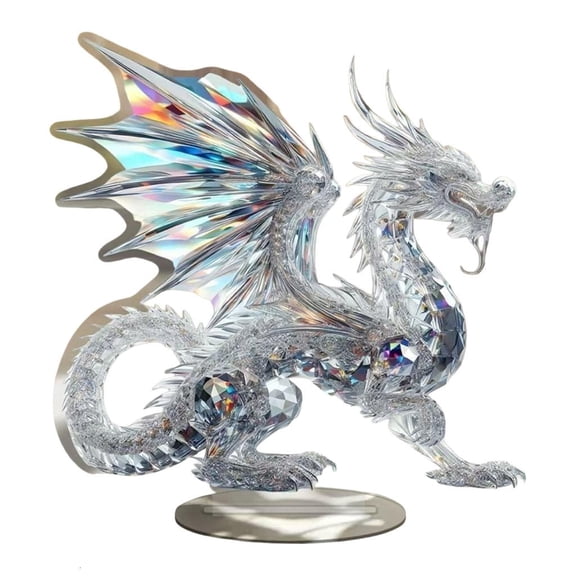 Giaone 2D Flat Dragon Wolf Figurine Acrylic Decorative Ornament For Home Gift Giving