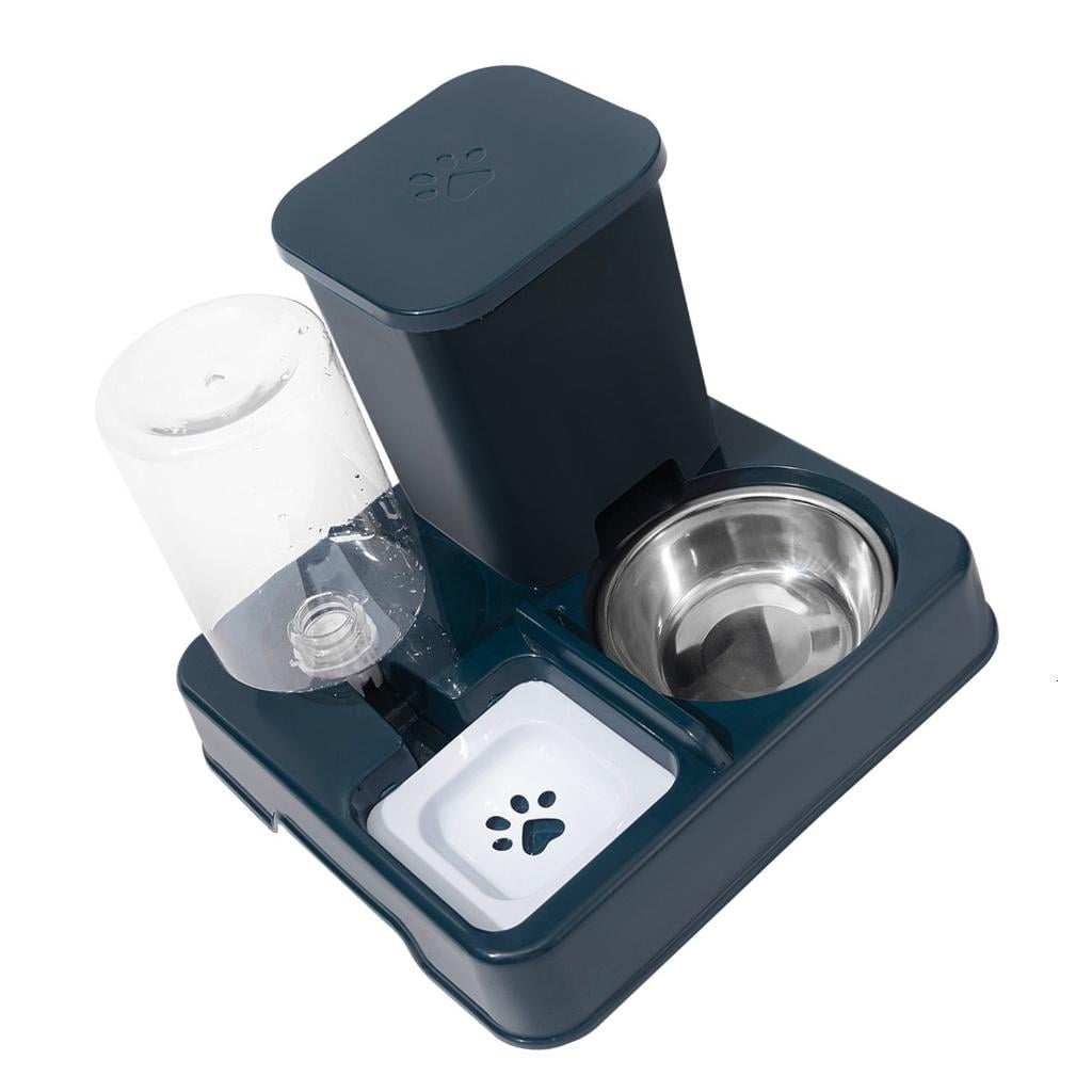 Giaone 2IN1 Dog Feeder Food Bowl Automatic Water Dispenser for Daily Watering Feeding