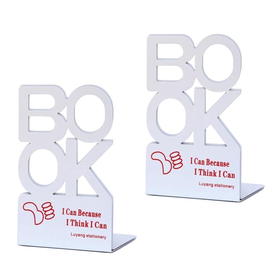 Giaone 2Pcs Letter Bookend Desktop Bookends Metal Book End Book Stoppers For Shelves