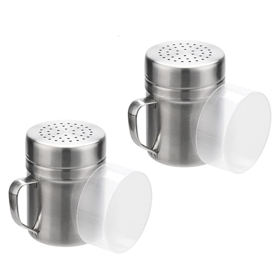 Giaone 2pcs Multipurpose Steel Dredge Shaker with Handle for Sugar Cocoa Seasonings