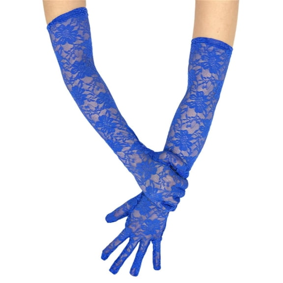 Giaone 2pcs Sheer Lace Arm Length Gloves Wedding Women Fancy Short Tulle Mittens