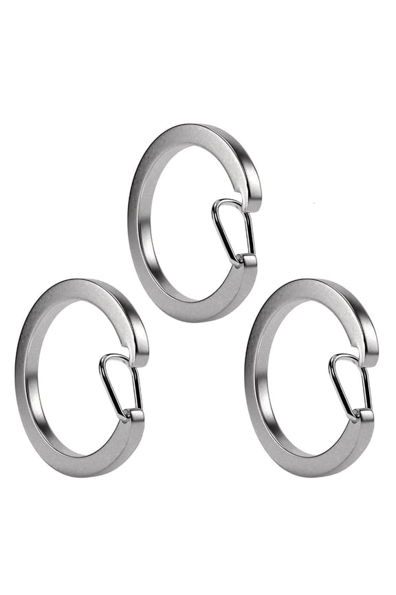 3 Pcs Metal Circular Rings Keyring C-type Key Holder Stainless Steel Buckle