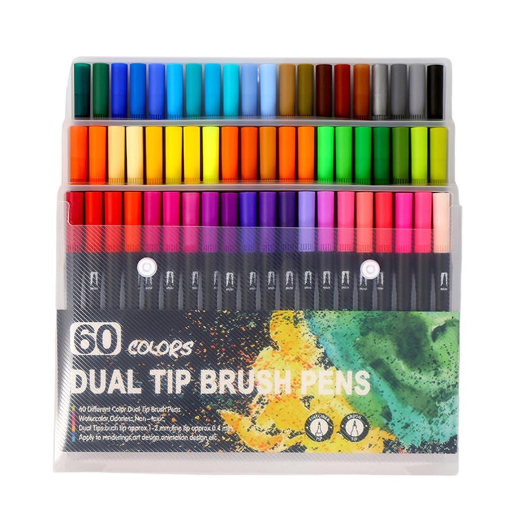 Giaone 36/48/60/72/100 Colors Watercolor Pen Brush Pen Double Ends Markers for