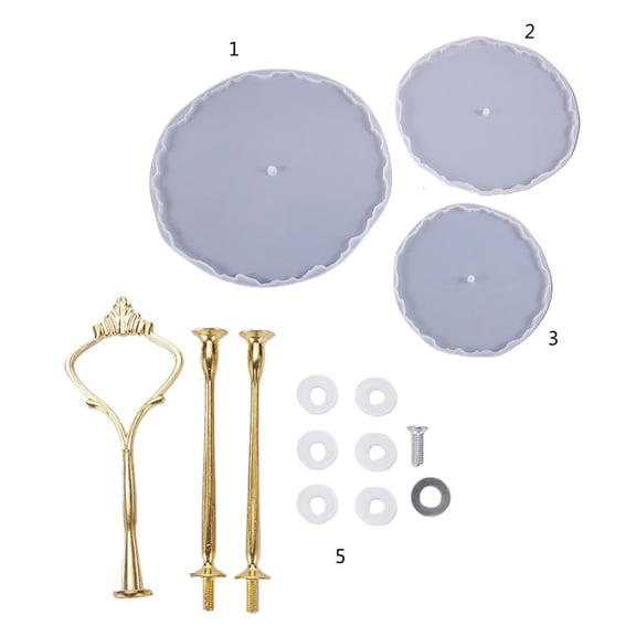 Giaone 3layers Fruit Tea Tray DIY Mold Serving Board Plate Crystal Epoxy Resin Mould
